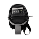 Mochila cruzada, Poliéster 300D, con conexión USB para carga 20 x 29 x 6.5 cm, Gris