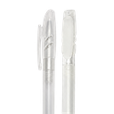 lapiceros, plástico, blanco, 12.5 centimetros, nevado con tapon