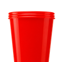 Vaso plástico rojo 1,000ml Carioca con tapa domo diseño de pelota y pajilla