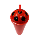 Vaso plástico rojo 1,000ml Carioca con tapa domo diseño de pelota y pajilla