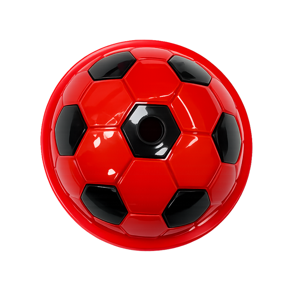 Vaso plástico rojo 1,000ml Carioca con tapa domo diseño de pelota y pajilla