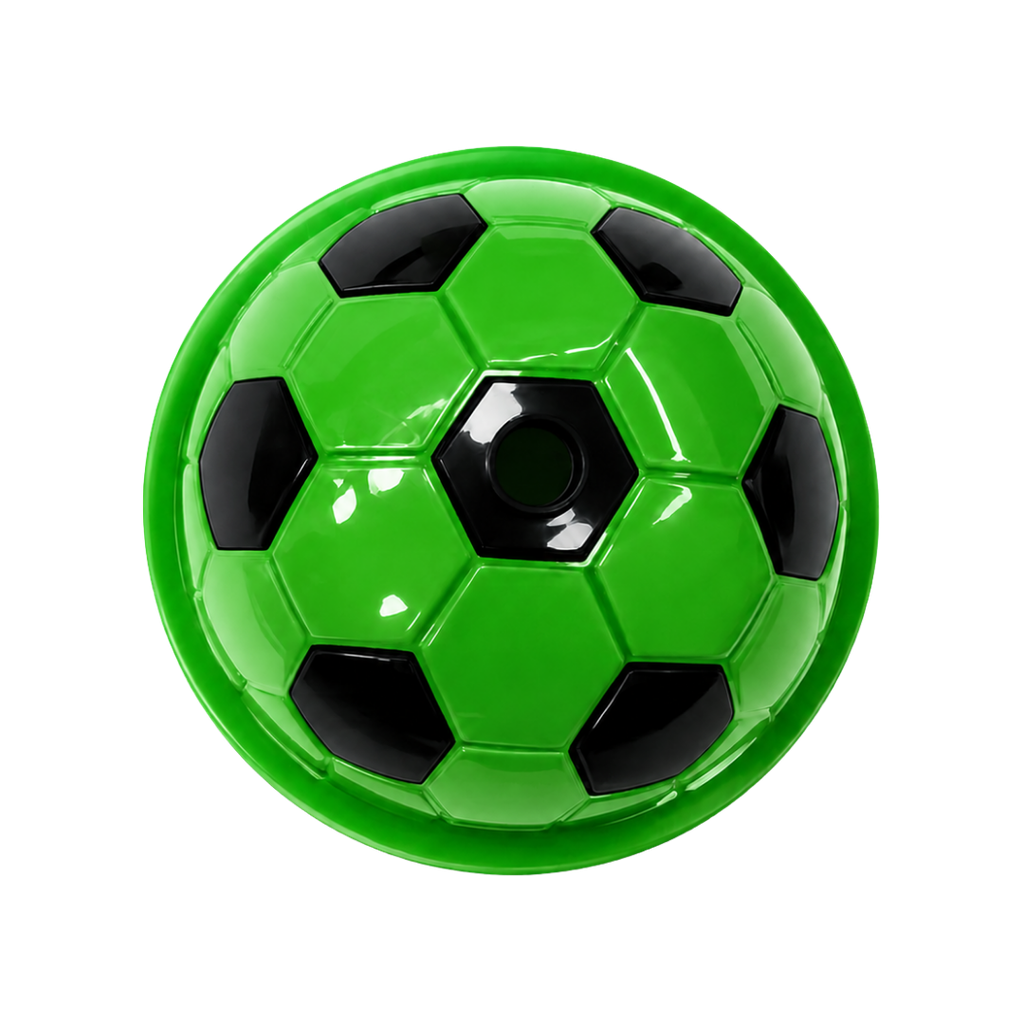Vaso plástico  verde 1,000ml Carioca con tapa domo diseño de pelota y pajilla