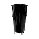 VASO, PLÁSTICO, NEGRO, 600 ml, vuvuzela con tapa como diseño de pelota y pajilla, desmontable