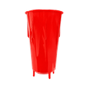 VASO, PLÁSTICO, ROJO, 600 ml, vuvuzela con tapa como diseño de pelota y pajilla, desmontable