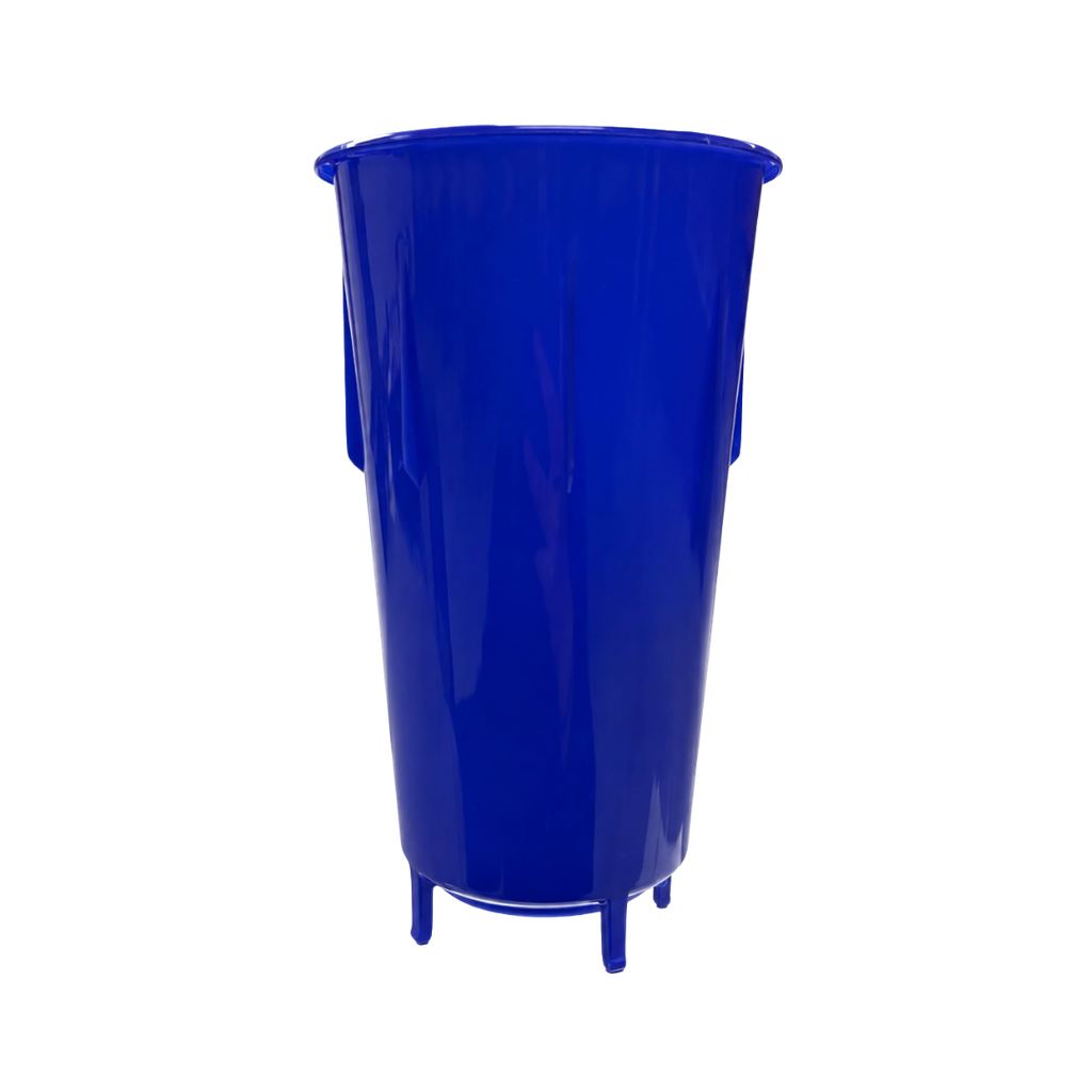 VASO, PLÁSTICO, AZUL OSCURO, 600 ml, vuvuzela con tapa como diseño de pelota, desmontable