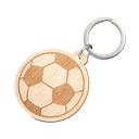 LLAVERO, MADERA, NATURAL, 5*5*0.3cm cm, redondo con diseño de pelota de futbol