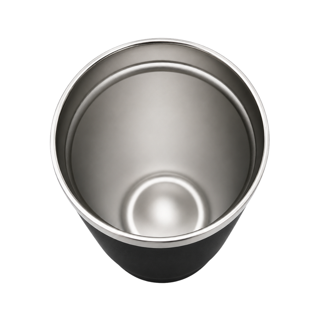 Vaso, acero inoxidable, negro, 530ml, Selene  18*8.8 cm doble pared top de bambú