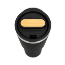 Vaso, acero inoxidable, negro, 530ml, Selene  18*8.8 cm doble pared top de bambú