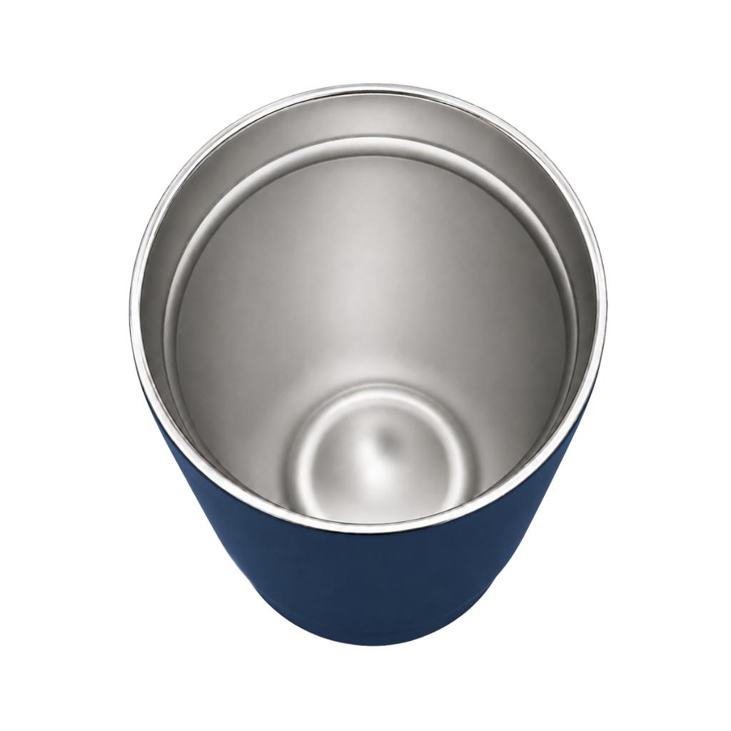 Vaso, acero inoxidable, azul oscuro, 530ml, Selene  18*8.8 cm doble pared top de bambú