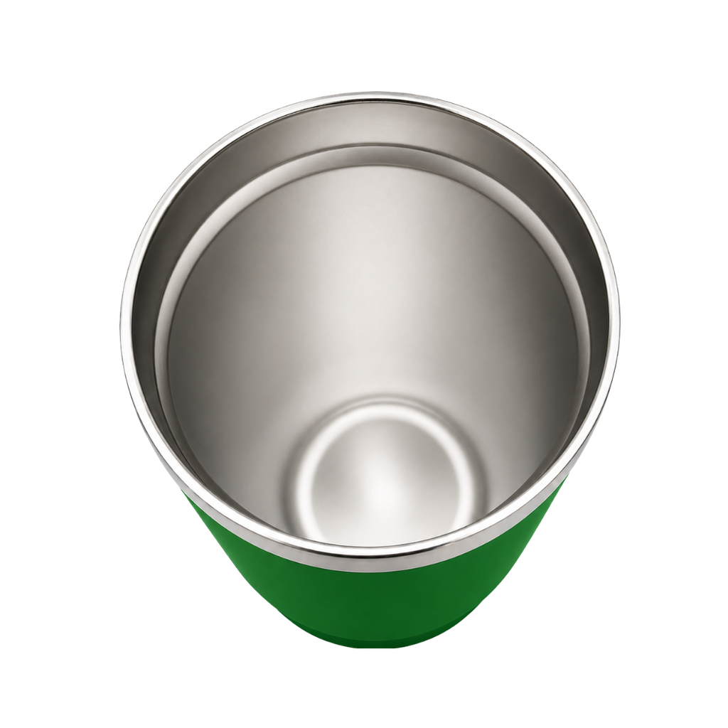 Vaso, acero inoxidable, verde, 530ml, Selene  18*8.8 cm doble pared top de bambú