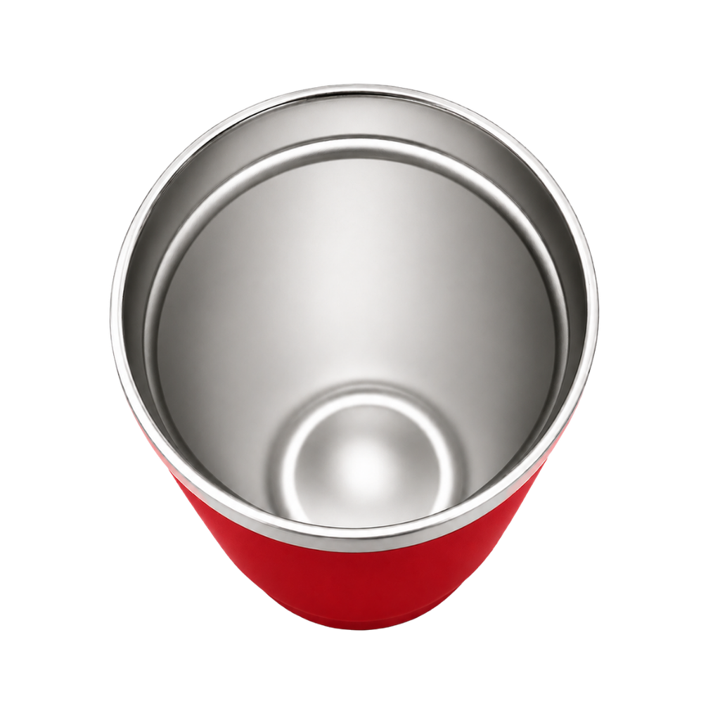 Vaso, acero inoxidable, rojo, 530ml, Selene  18*8.8 cm doble pared top de bambú