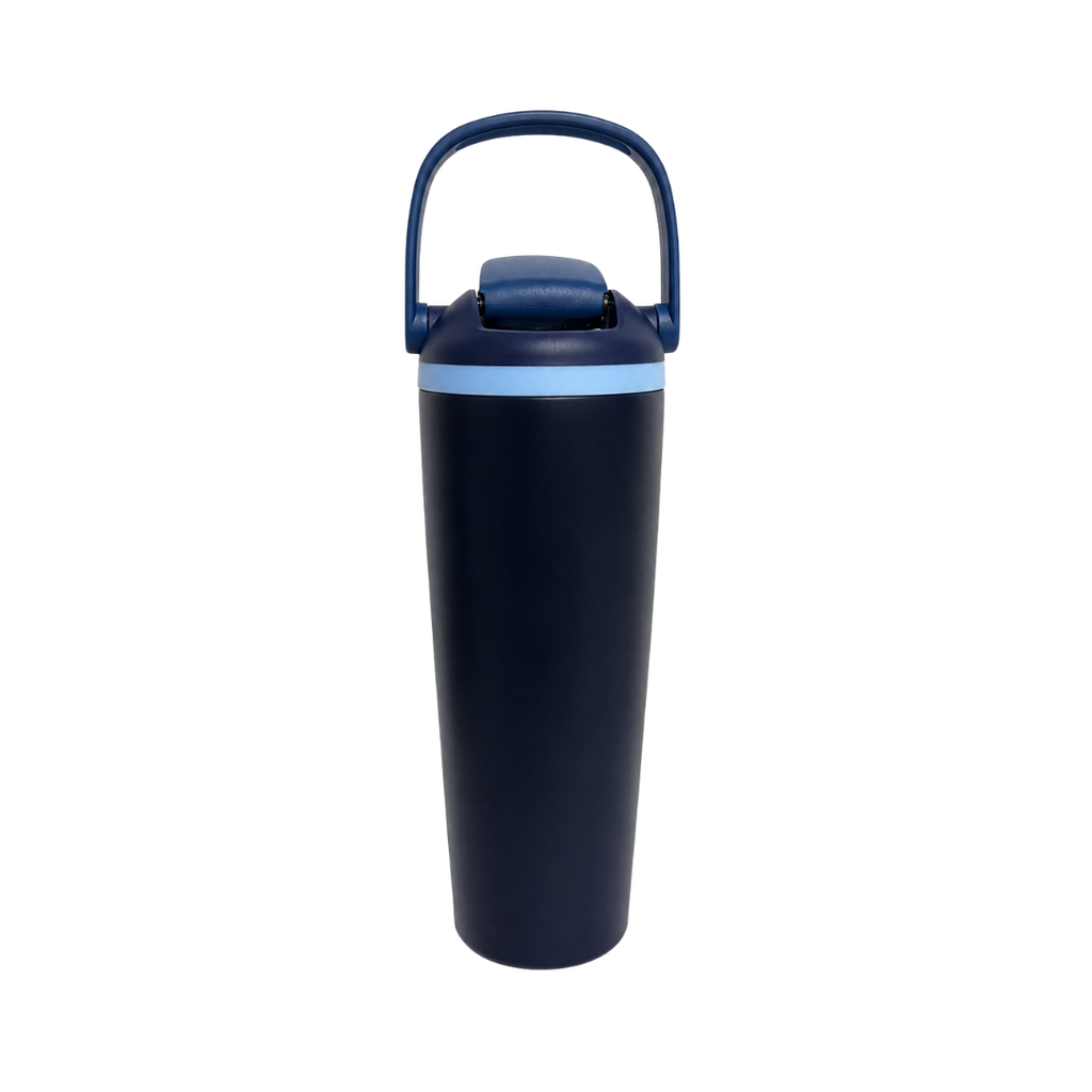 Termo, acero inoxidable, azul oscuro, 30 oz, Yawa de boquilla con tapa de seguridad