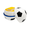 Lonchera, Plástica, Blanco, con negro diseño de pelota de fut