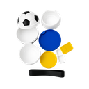 Lonchera, Plástica, Blanco, con negro diseño de pelota de fut