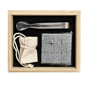 Cubos Piedra Natural 14.2*12*5 cm 9 Pcs Con Tenaza En Caja De Bambú