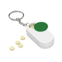 pastillero, plástico, verde,  nd, porta pildoras con cuerpo blanco