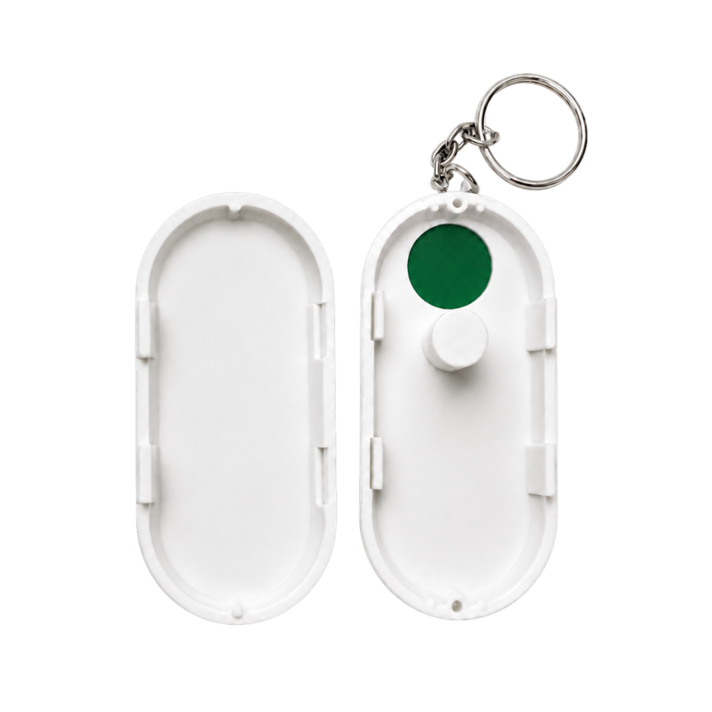 pastillero, plástico, verde,  nd, porta pildoras con cuerpo blanco