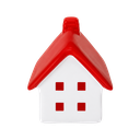 ANTIESTRES, PU, ROJO, 7*7*8 cm, FORMA DE CASA CON CHIMENEA