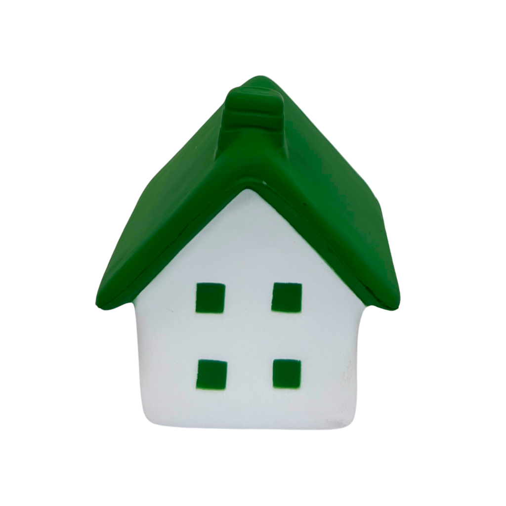 ANTIESTRES, PU, VERDE, 7*7*8 cm, FORMA DE CASA CON CHIMENEA