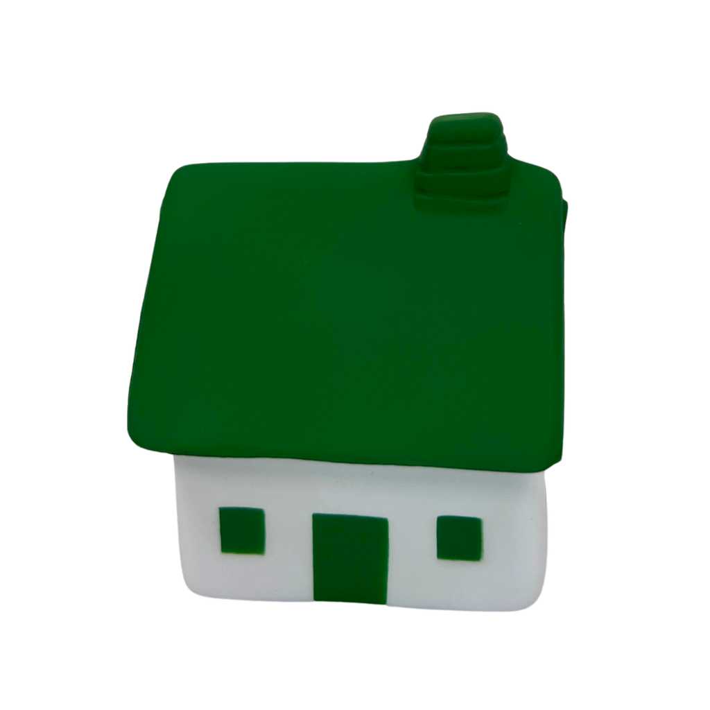 ANTIESTRES, PU, VERDE, 7*7*8 cm, FORMA DE CASA CON CHIMENEA