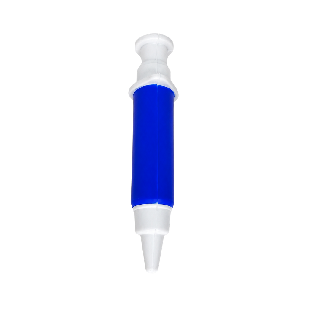 Antiestrés Poliuretano azul reflex 15*2.5 forma de jeringa