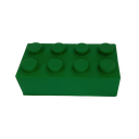 Antiestrés Poliuretano verde 7.8*4*2.8CM lego rectangular 4x2