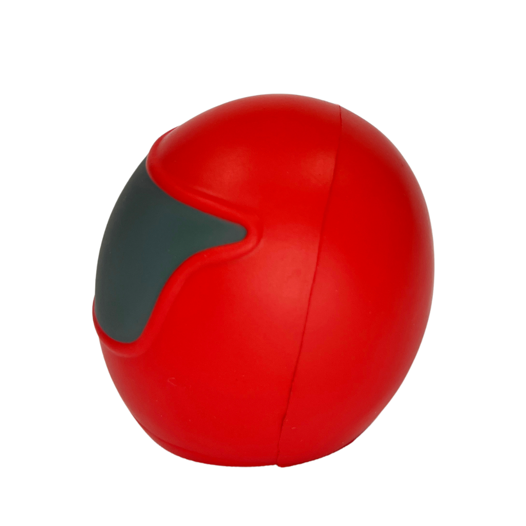 Antiestrés Poliuretano  rojo 8.3*6.9*4.6 forma de casco de moto visor gris