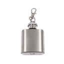 Llavero petaca,  acero inox, 30 ml, Plateado