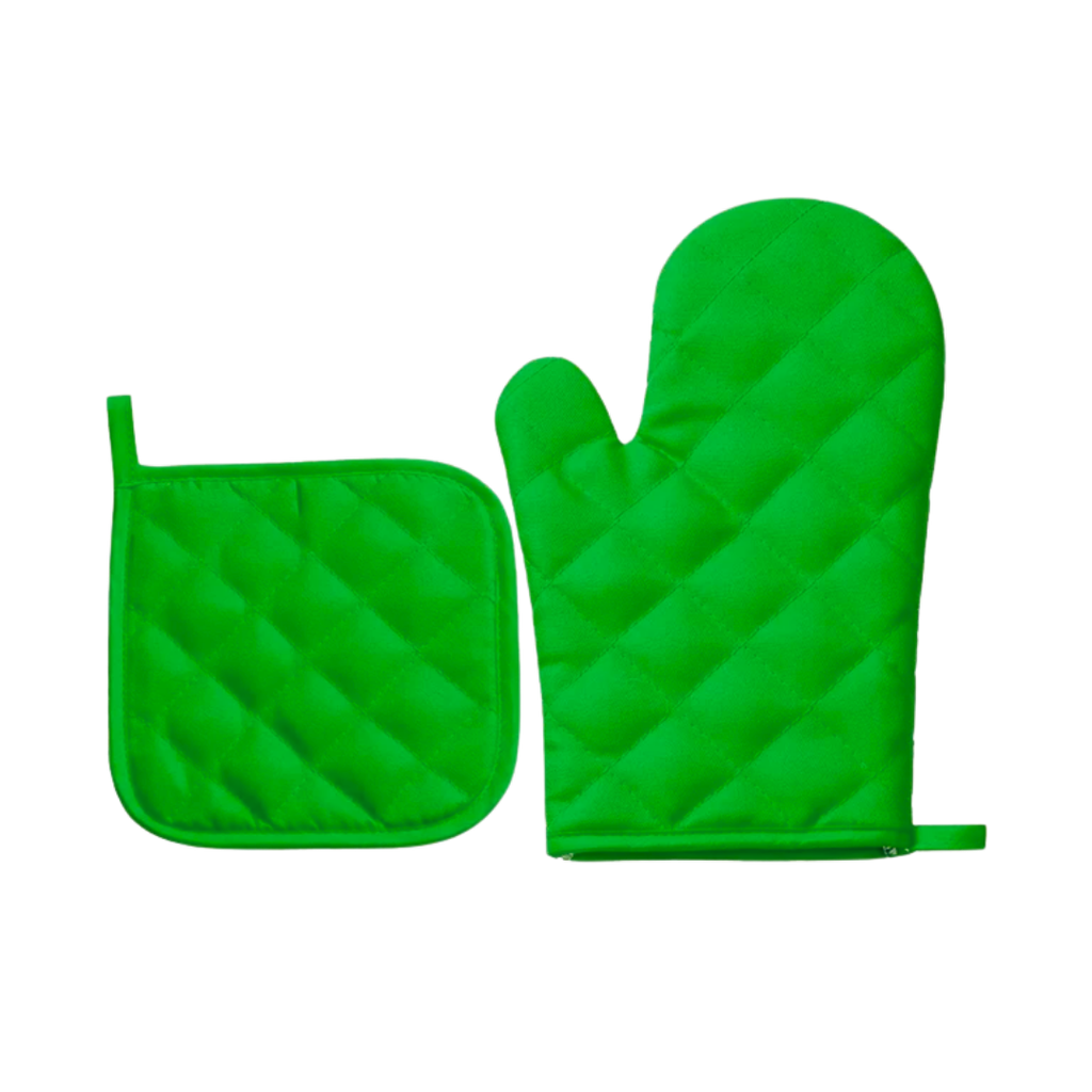 Aislador Poliester Verde 7*7 Pulg  Set 2 Pcs Con Guante 7*10 Pulg