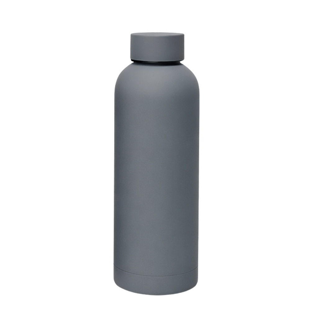 Botella, Acero Inoxidable, Gris Mate, 500 Ml , Minimal Doble Pared,