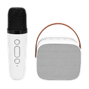 Bocina Plástico Blanco 8.5*6.5*7.5 Cm Karaoke De Mano Con Micrófono