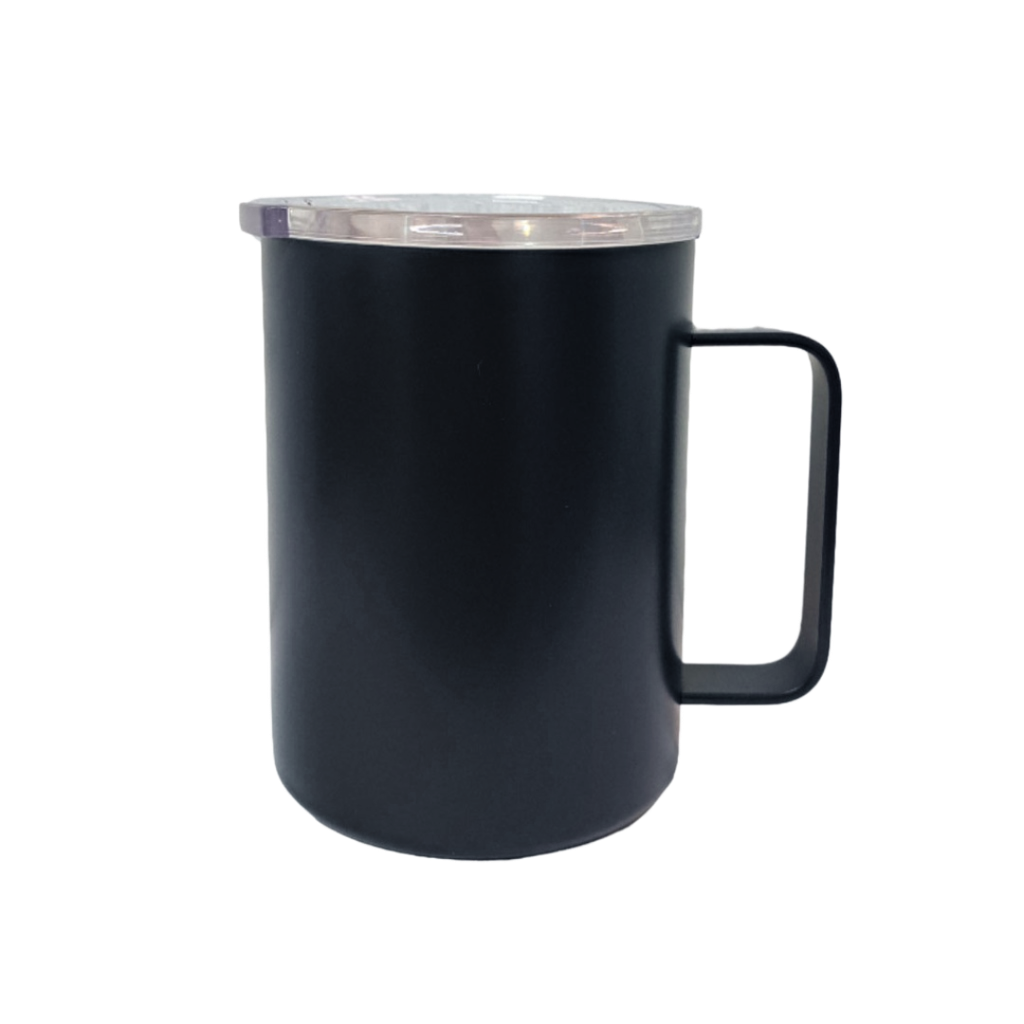Taza Acero Inoxidable Negro 14 Oz Termica Doble Pared Con Tapa  Hermetica 11.5*11.8*8.7