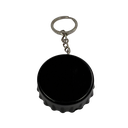 Llavero Plástico Negro 5 cm Forma Tapita con Destapador