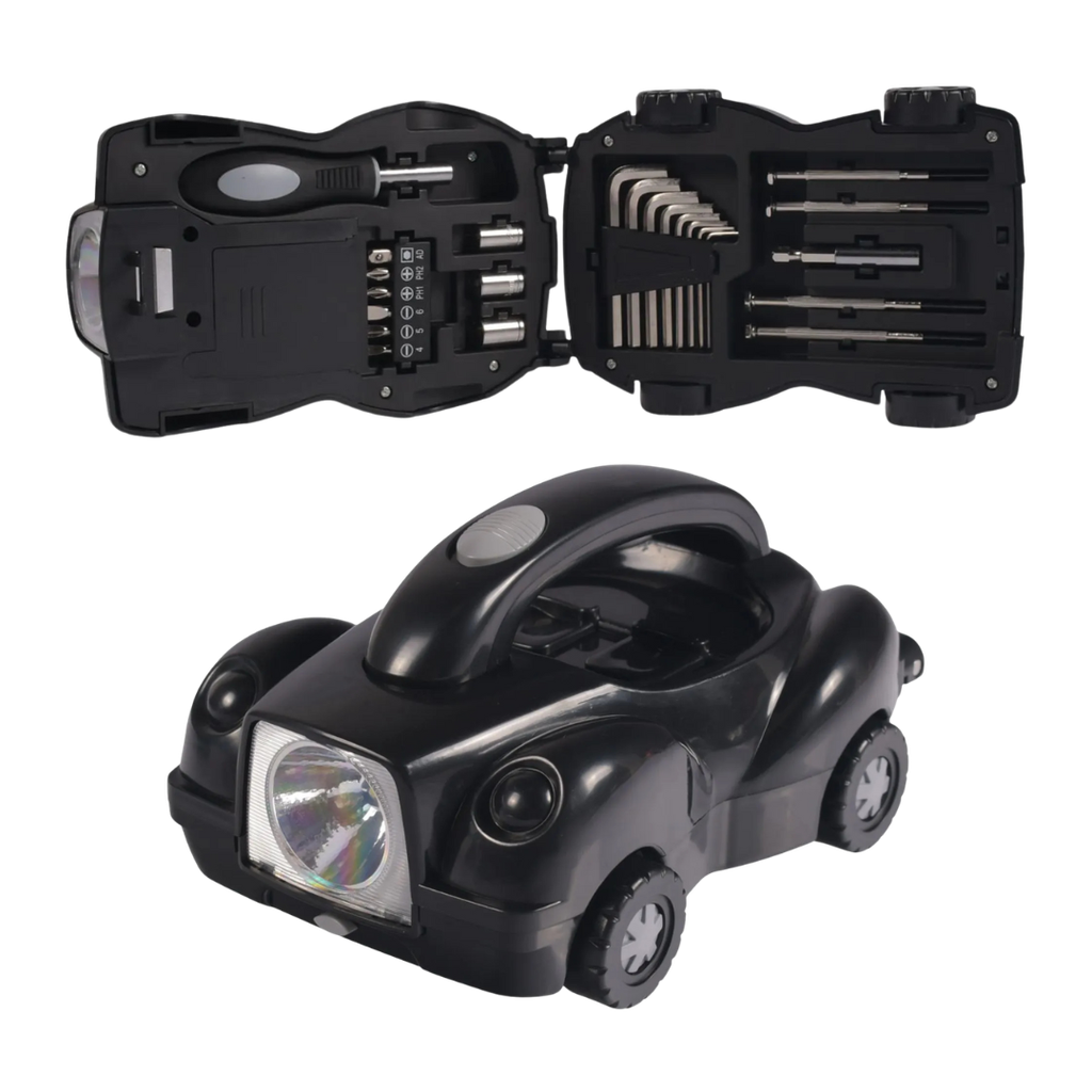 Herramienta Acero Inoxidable negro 20*13.1*9.9 cm 23 pcs en caja linterna forma de carro