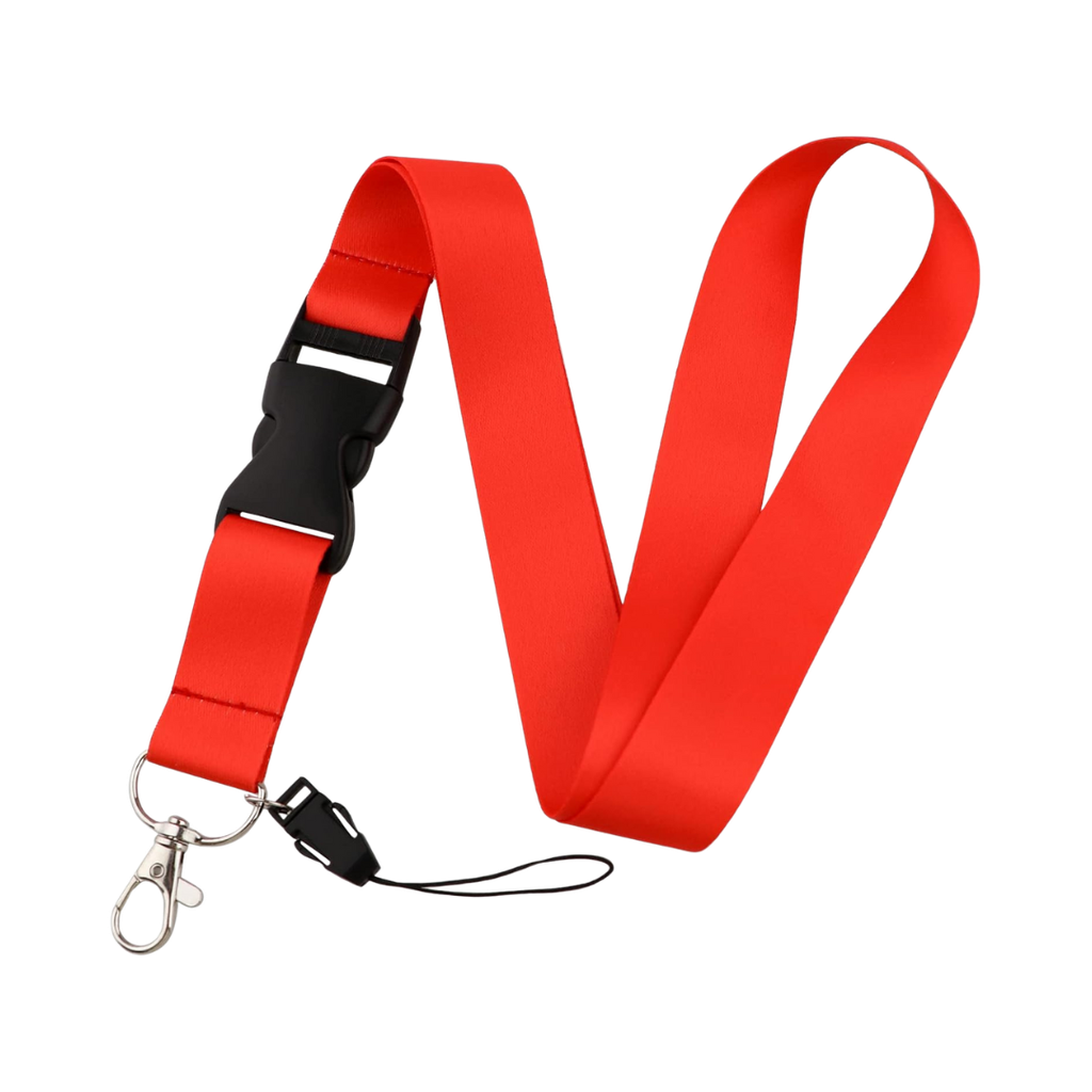 Portagafete Poliester Rojo 48*2 cm Mendel Liso con gancho negro