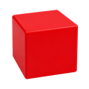 Antiestres Pu rojo 5 cm cubo orillas redondas