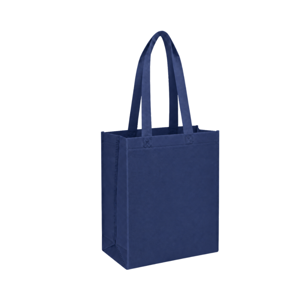 Bolsa Ecologica azul oscuro 40*35*12 cm con fuelle sellada 80g