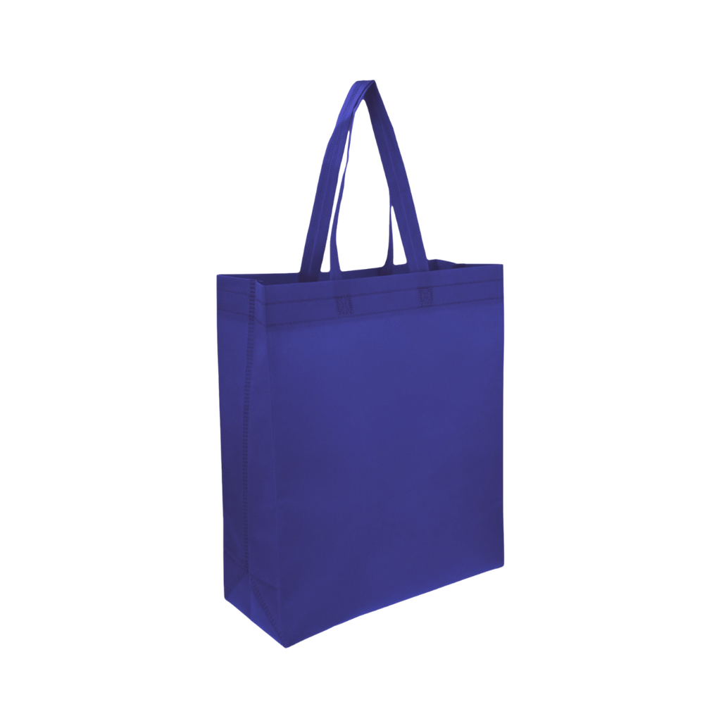 Bolsa Ecologica azul oscuro 40*35*12 cm con fuelle sellada 80g