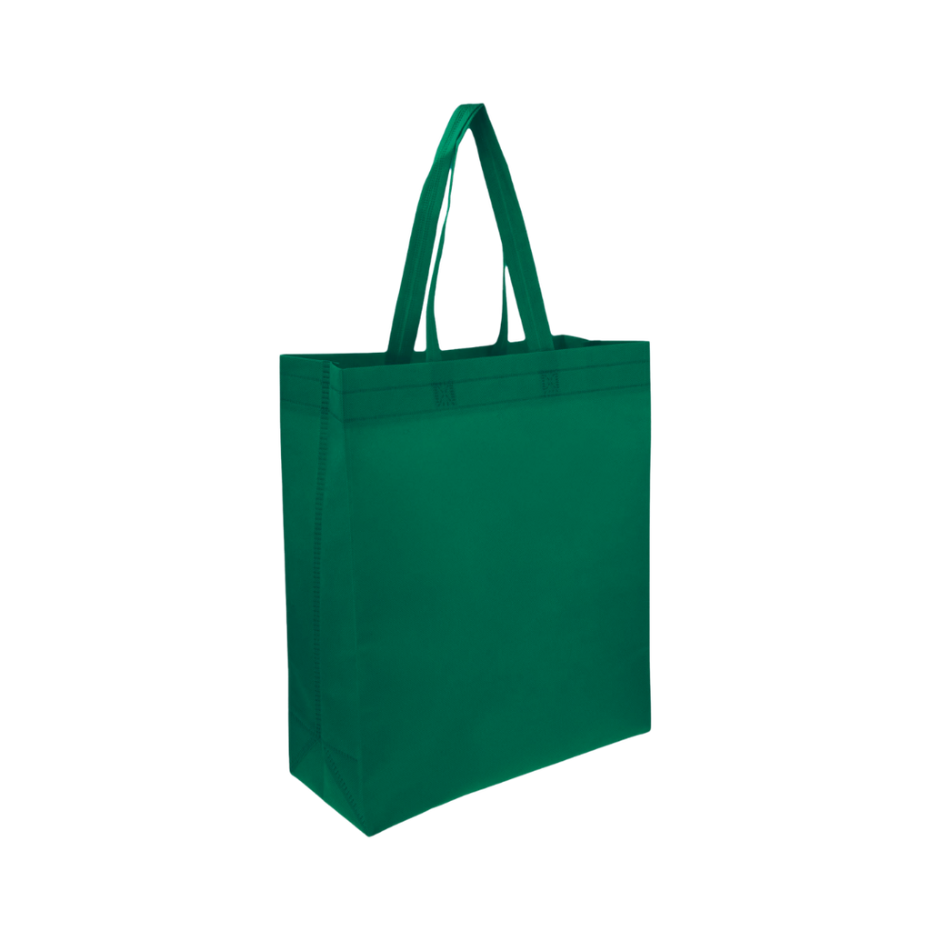 Bolsa Ecologica verde 40*35*12 cm con fuelle sellada 80g
