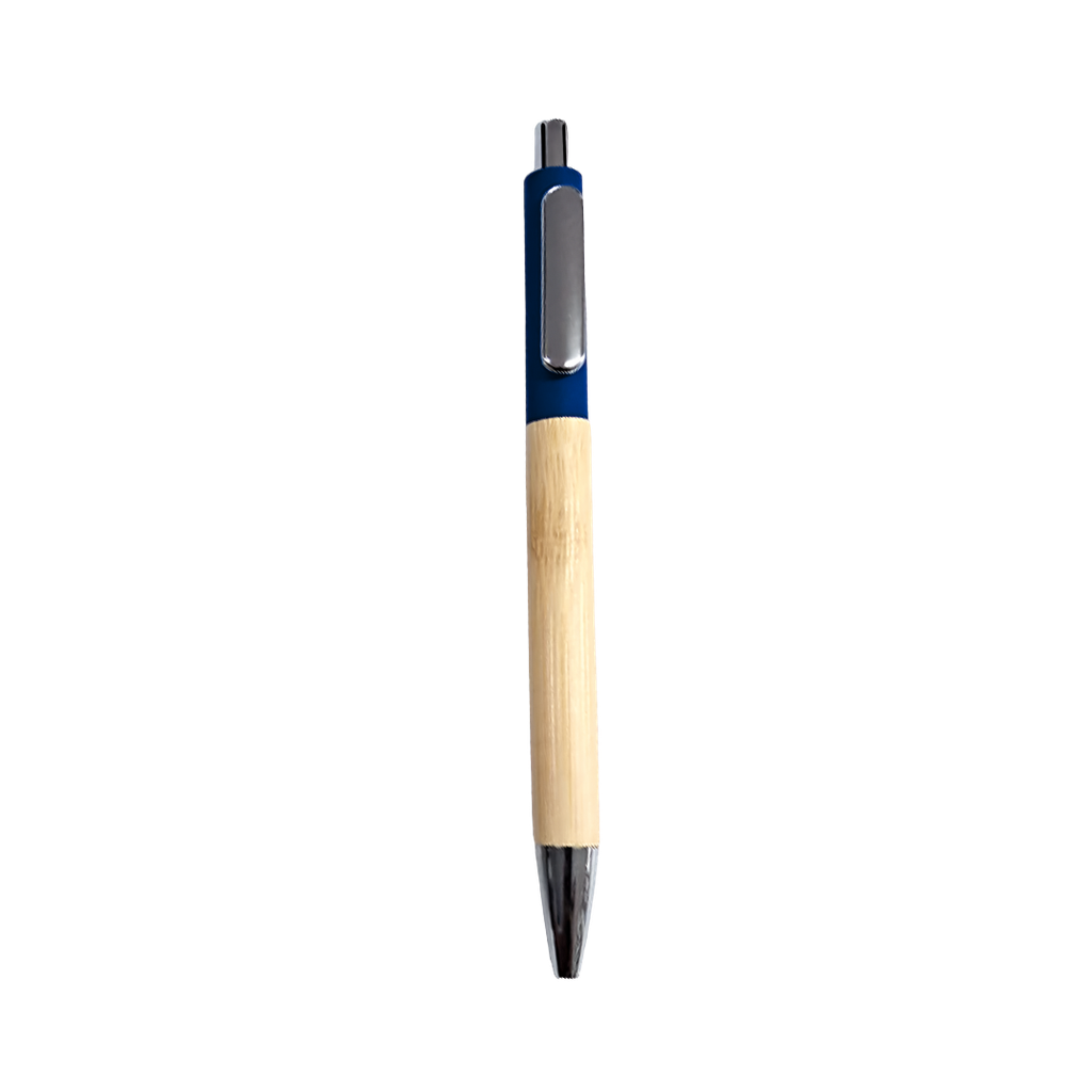 Lapiceros Bambú azul oscuro 14.25 cm Bio con top de color