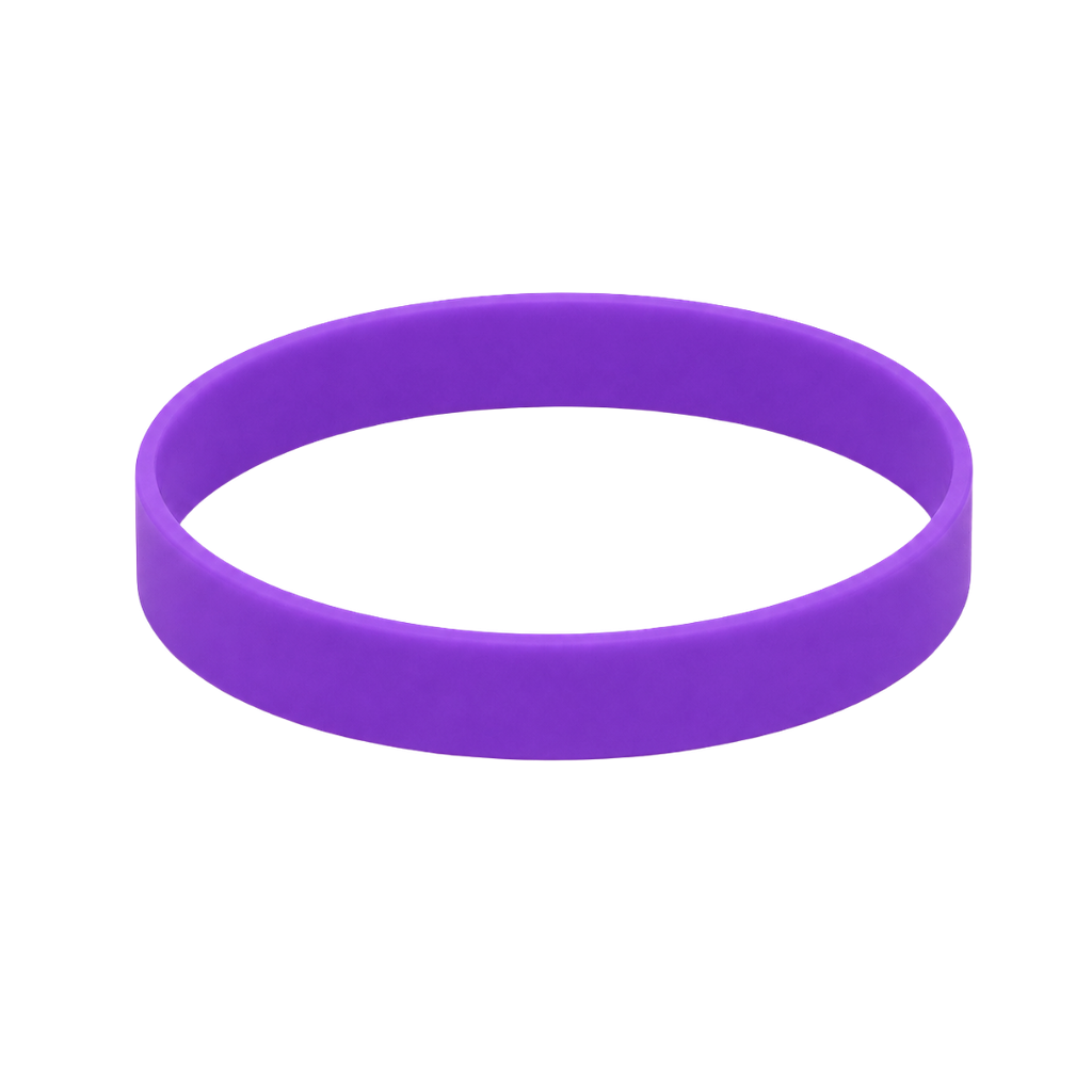 Pulseras silicón morado 20.2*1.2*0.2 Cm para adulto
