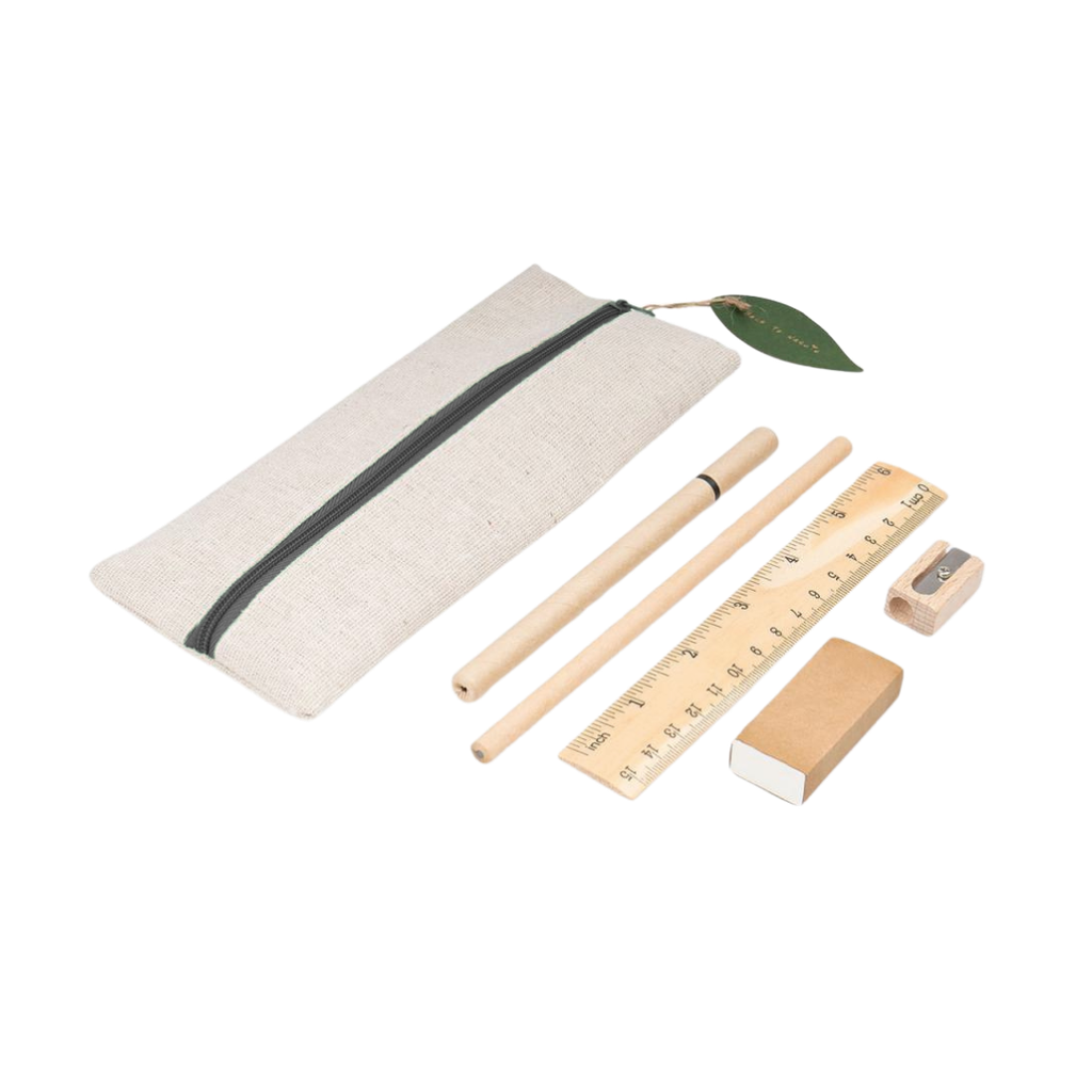 Estuches lona negro 9*20 cm Eco set 6 pcs