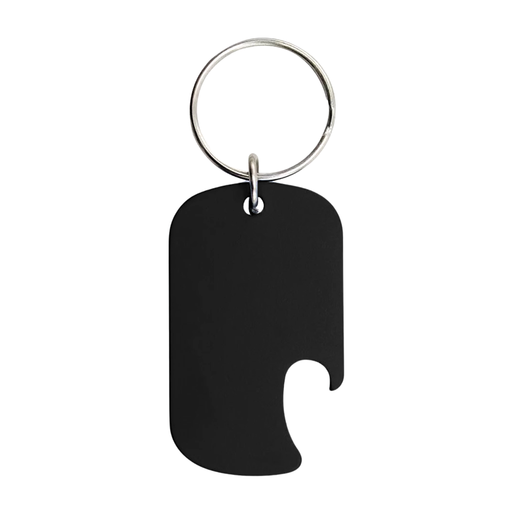 Destapador Metal negro mate 5*3*0.25 cm eros con argolla de metal
