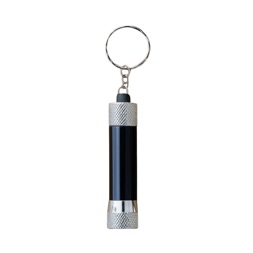 Linterna acero inoxidable negro 6.7*1.6 cm rough luz led