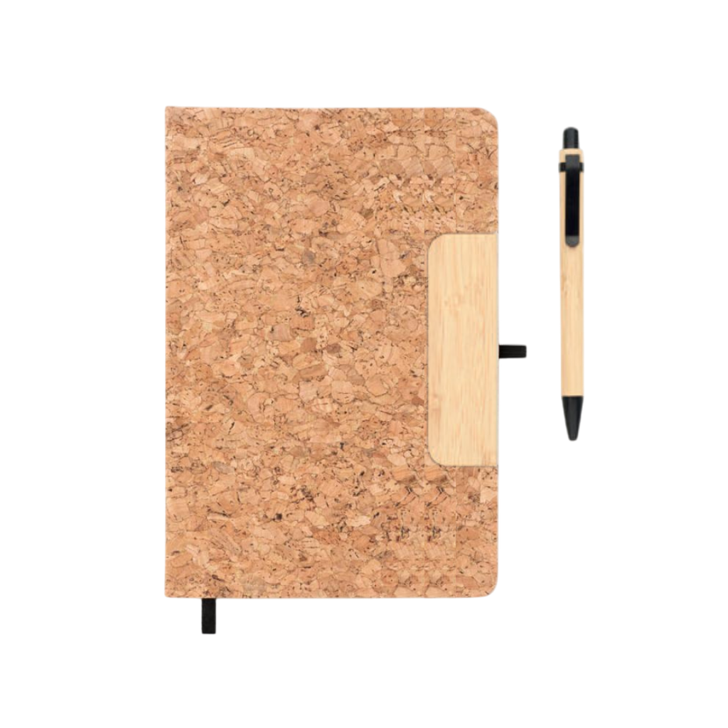 Libreta Corcho natural A6 Gussie con lapicero