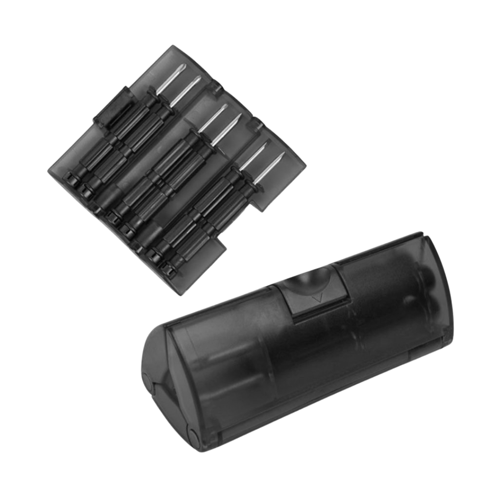 Desarmador acero inoxidable negro set de 6 pcs en caja triangula