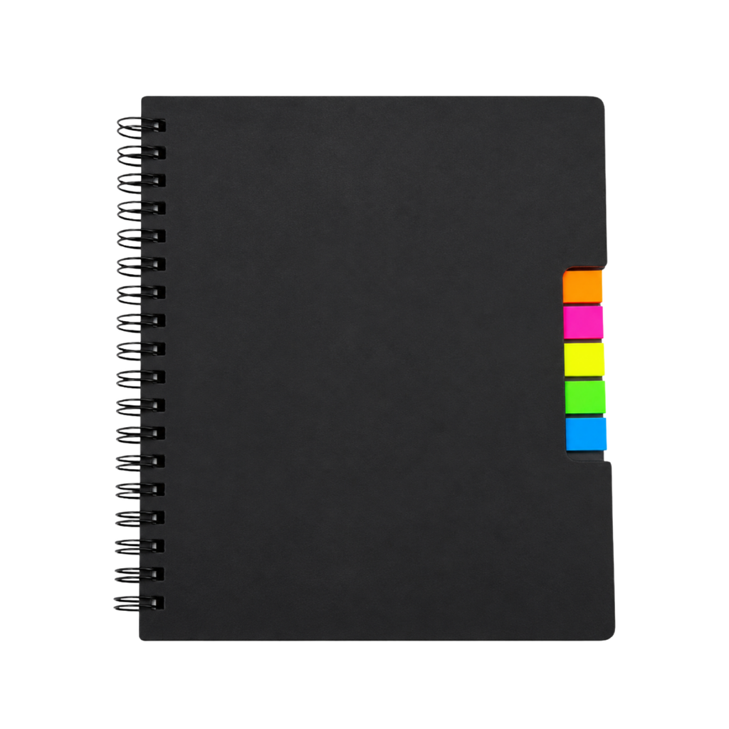 Libretas, papel, negro 17.5*22 Cm 70 hojas con notas adhesivas lapicero ecológico