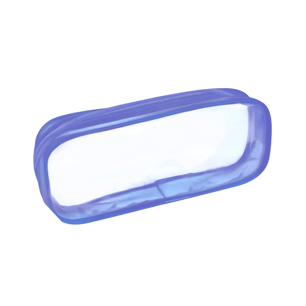 Estuche Pvc azul reflex 20.5*8.5*4 cm de ventana