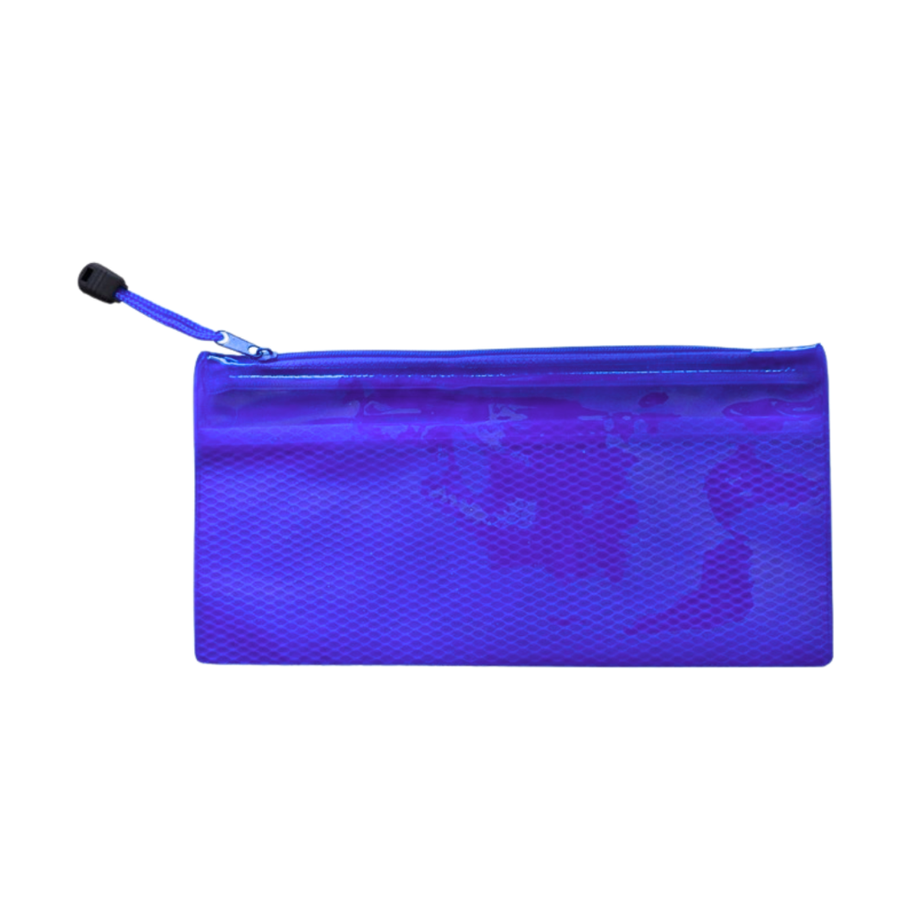 Estuches pvc Azul 23.5*11.5 cm de malla interna separadora