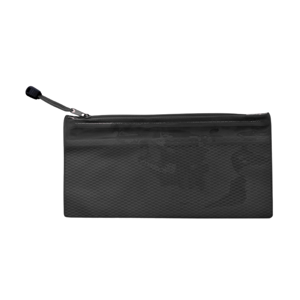 Estuches pvc negro 23.5*11.5 cm de malla interna separadora